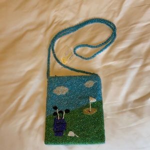 Beaded bag golf themed
